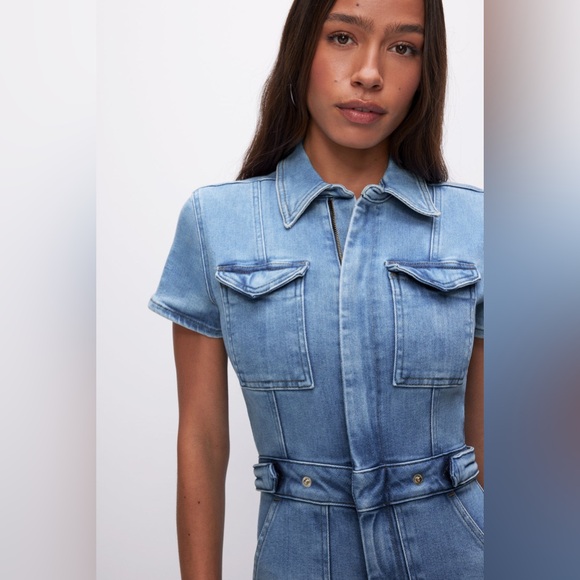 GOOD AMERICAN $199 Fit For Success Jumpsuit Blue274 - Picture 7 of 8